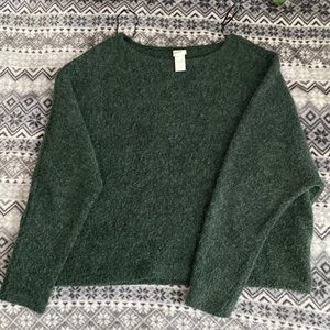 green sweater
